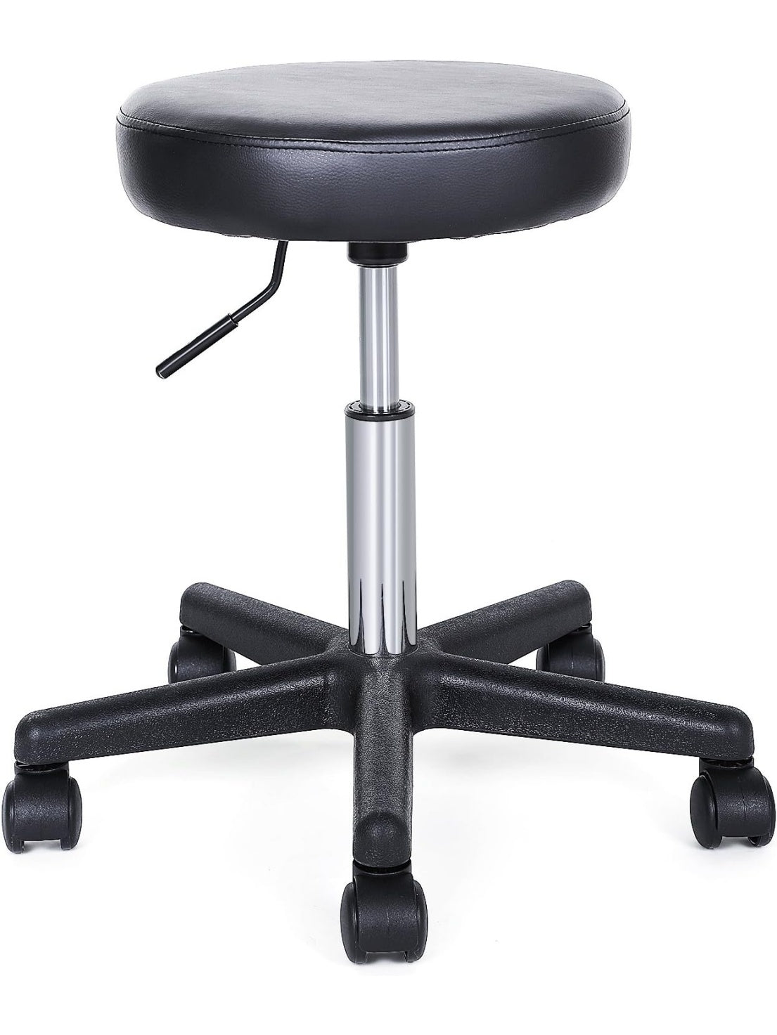 Taburete Giratorio con Ruedas y Asiento Acolchado para Oficina, Clinica o Estudio