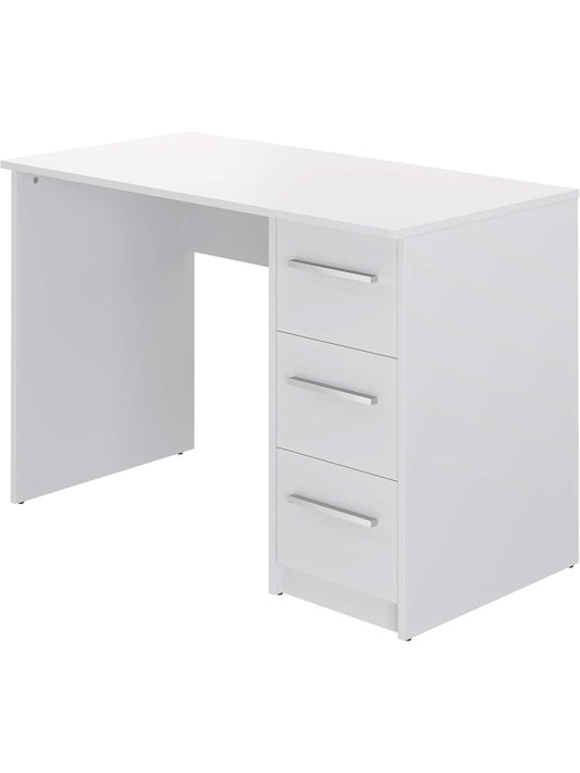 Mesa Moderna para Ordenador con Tres Cajones y Diseno Sencillo para Oficina en Casa