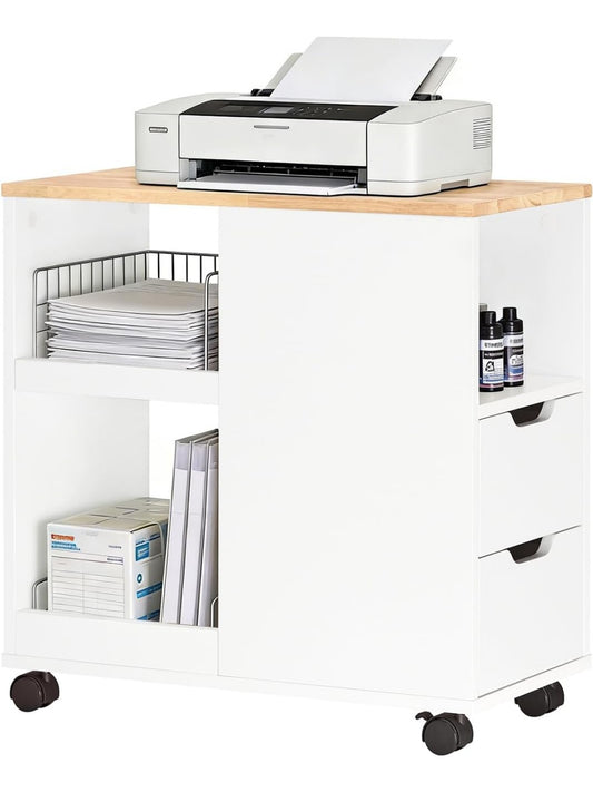 Carro Organizador para Impresora con Cajones y Compartimentos Practicos para Oficina y Teletrabajo